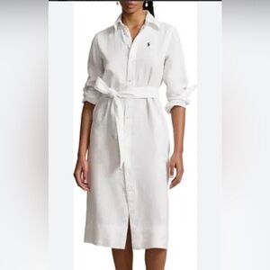 Polo by Ralph Lauren Classic White Linen Dress NWT size 14